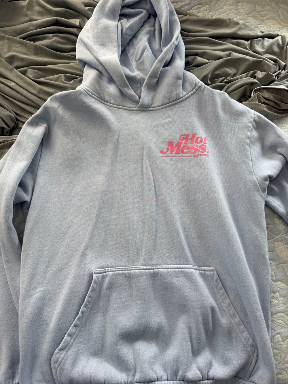 Hot Mess Light Blue Women's Pullover Hoodie